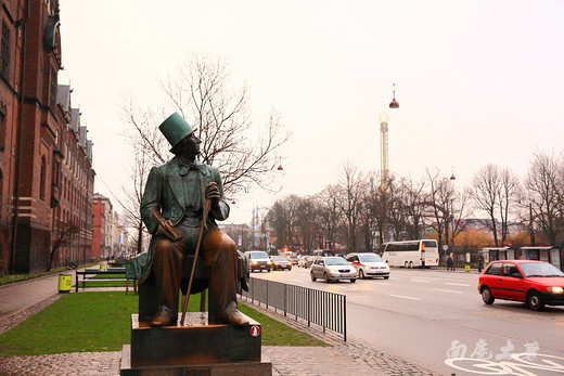 安徒生住过的童话新港-安徒生铜像,哥本哈根,丹麦