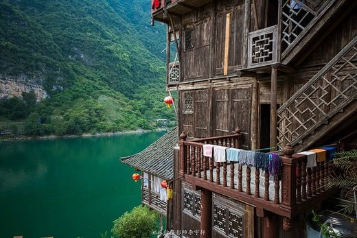 龚滩古镇—亚洲最大的吊脚楼群- 龚滩古镇,乌江,重庆