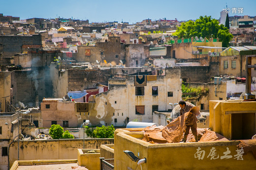 非洲这个城市这么臭，游人却每天排队参观-皮革染坊,布日卢蓝门,菲斯,摩洛哥